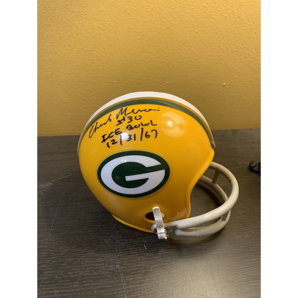 Chuck Mercein #30 Green Bay Packers Ice Bowl Mini Helmet 1967 No COA